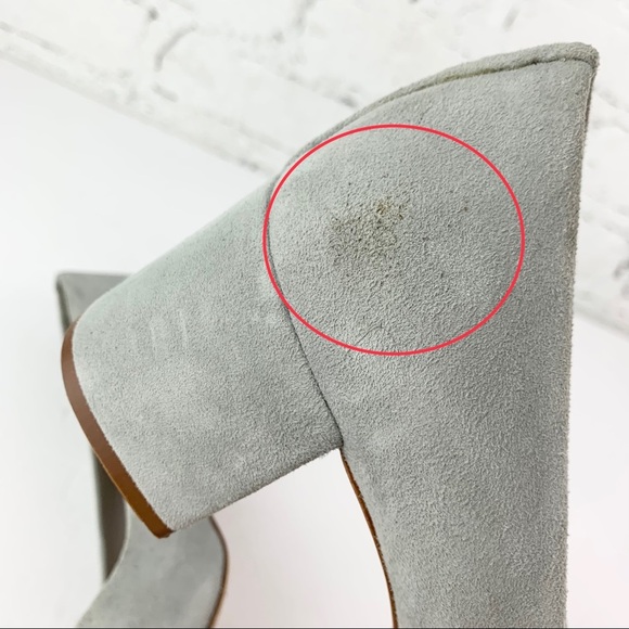 Bernardo The Jackie Suede Grey Square Toe Heel 9 - Picture 15 of 16